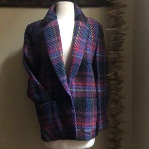Vintage 80s Multi Color Plaid Blazer